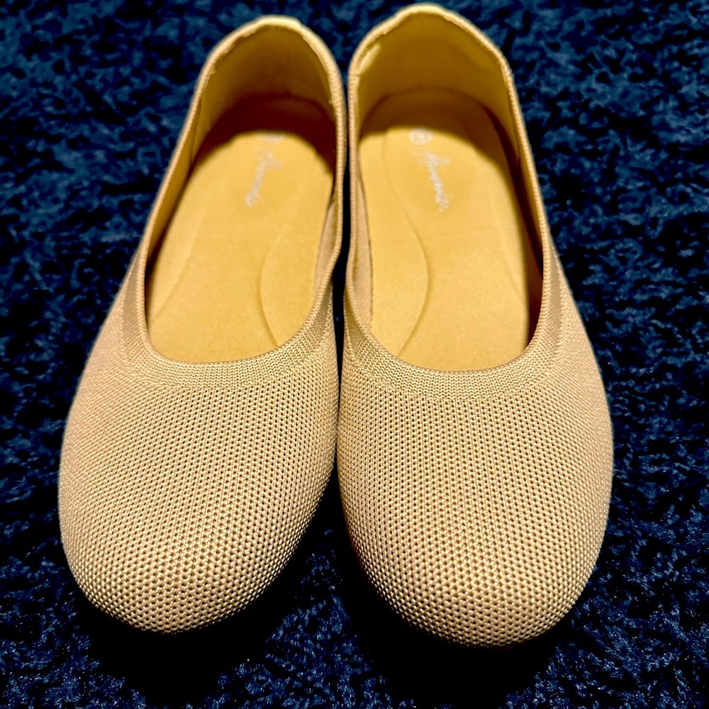 Tan comfort flats
